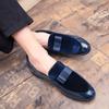 Patent Leather Shoes for Men Oxfords Lace Up Male Wedding Party Office Work Shoes Suede Stitching Leather Shoes 38-45 Large Size