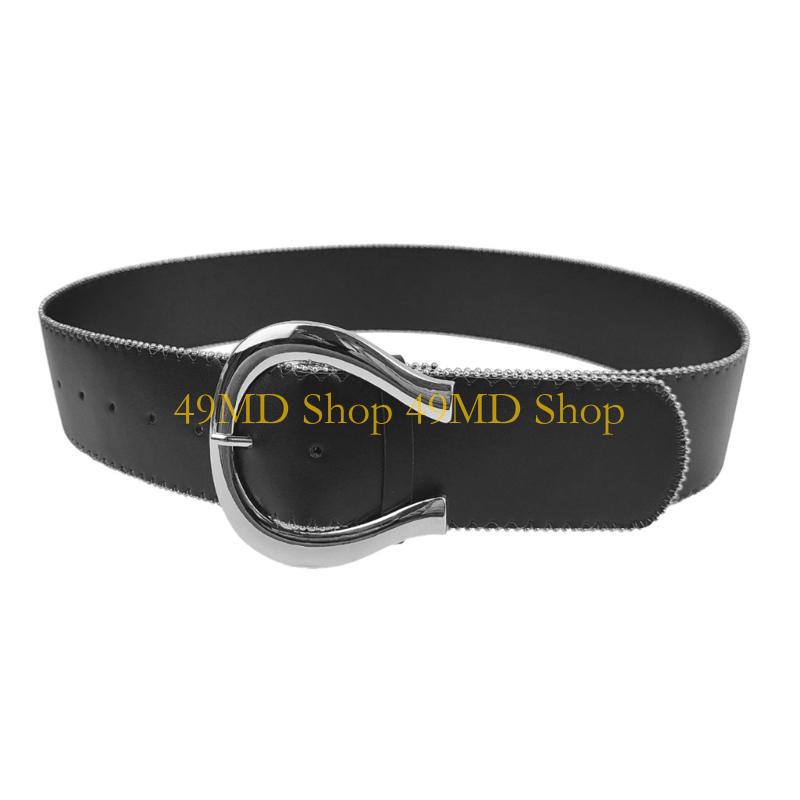 49MD Eye Catching Belt for Adult Fashion Belt Simple Pin Buckle PU Leather Waiststrap