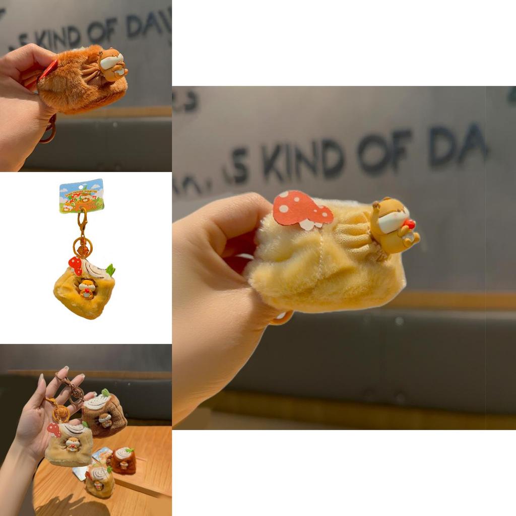 Treehouse Squirrel Keychain With Plush Texture And Interactive Toy For Teen Gift