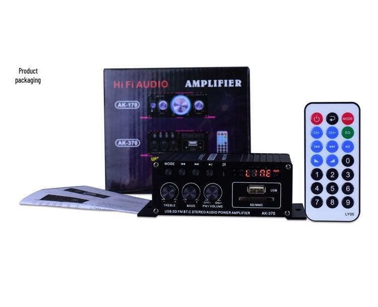 AK-370 Bluetooth Amplifier: Home, KTV, Car Audio Player 12V