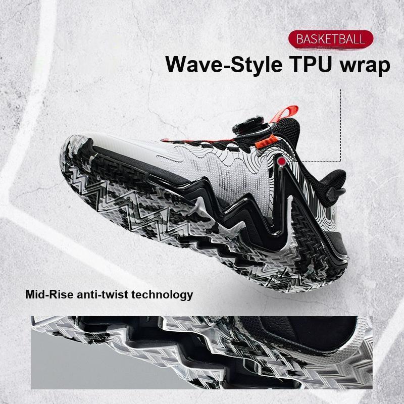 Anta Kids Reverse Scale 3.0 Button Comfortable Versatile Shock Absorbing Durable Low Top Basketball Shoes Kids Basketball Shoes 312411107-1