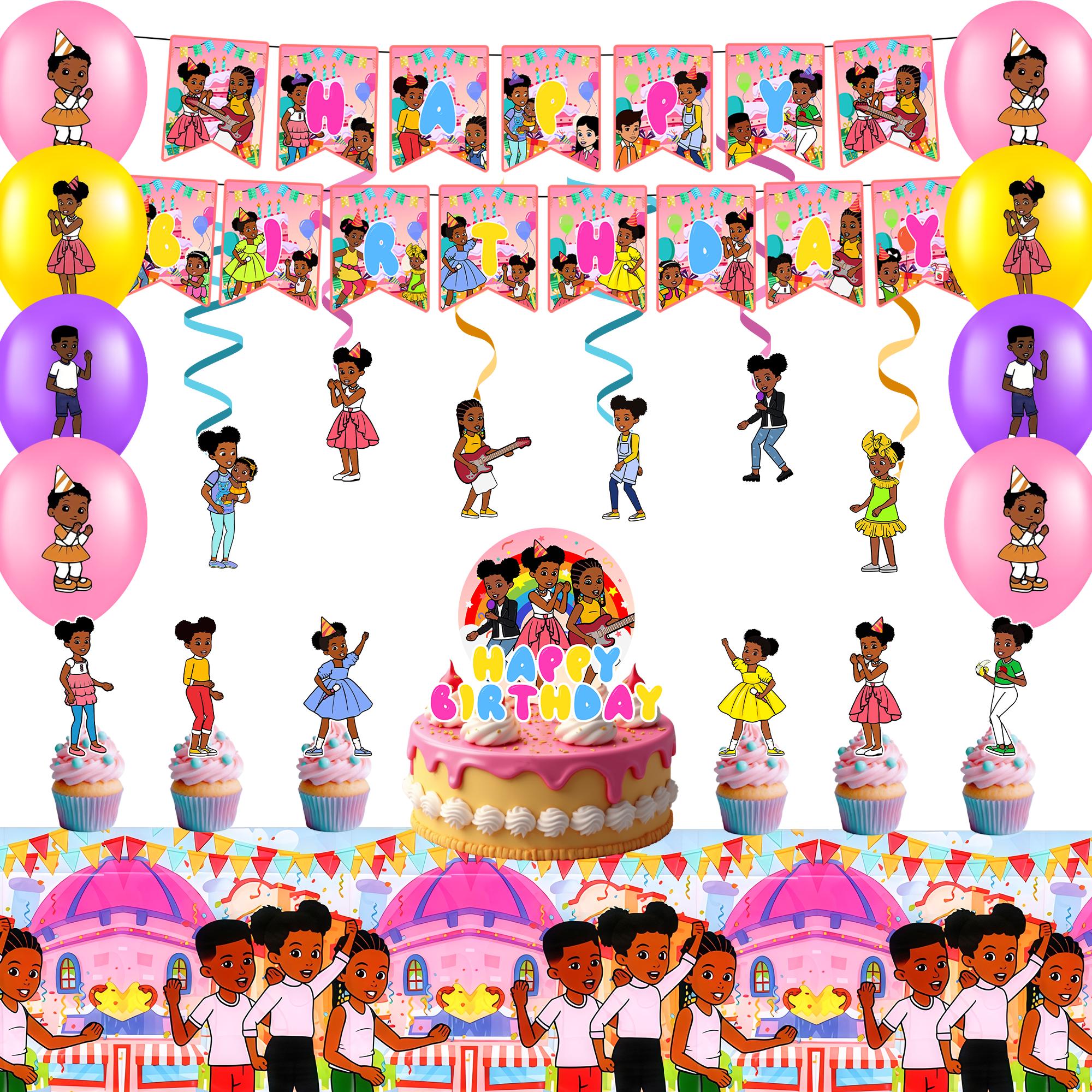 Cartoon Birthday Party Decorations, Cartoon Party Balloons & Cartoon Birthday Banner Cake Toppers Tablecloth etc Cartoon Birthday Party Decorations розовый/фиолетовый