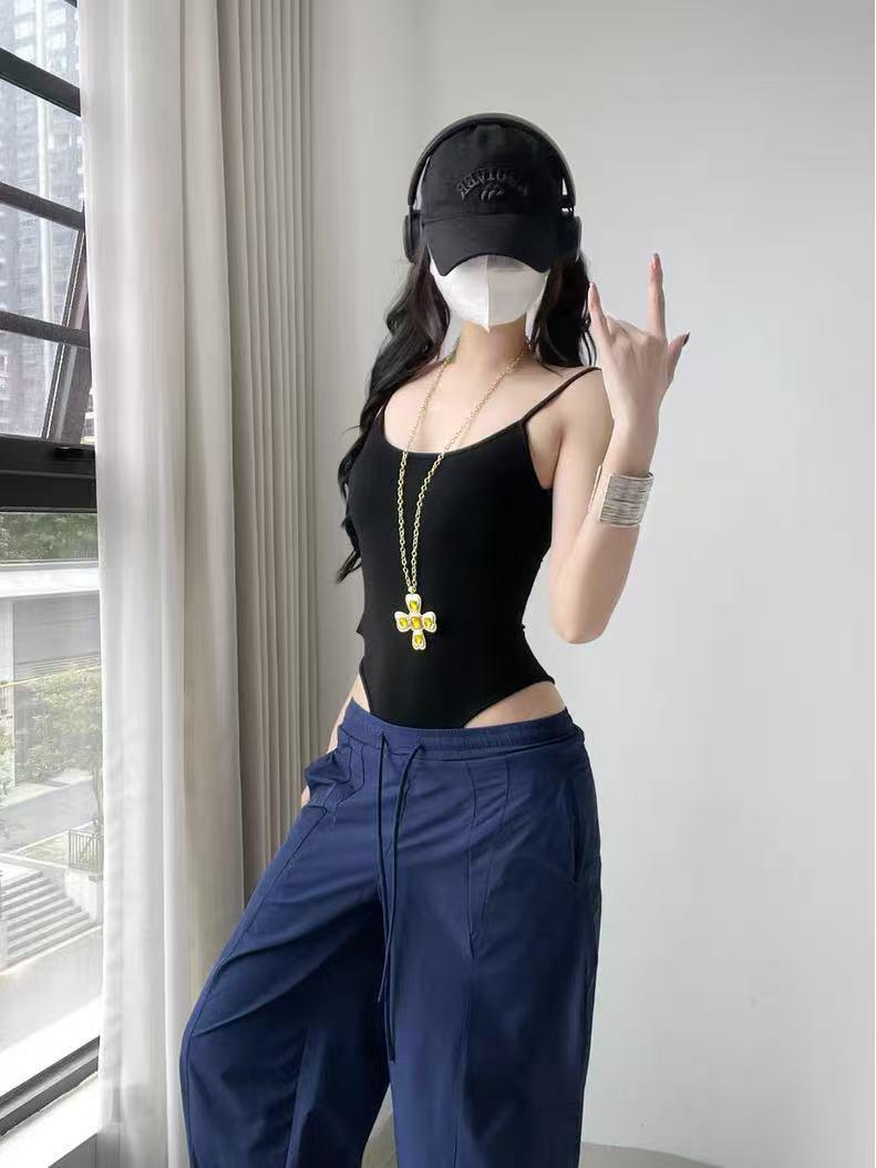 

Spicy Girl Black Cutout Backless Jumpsuit - Women s Sexy Summer Tank Top One Size чорний
