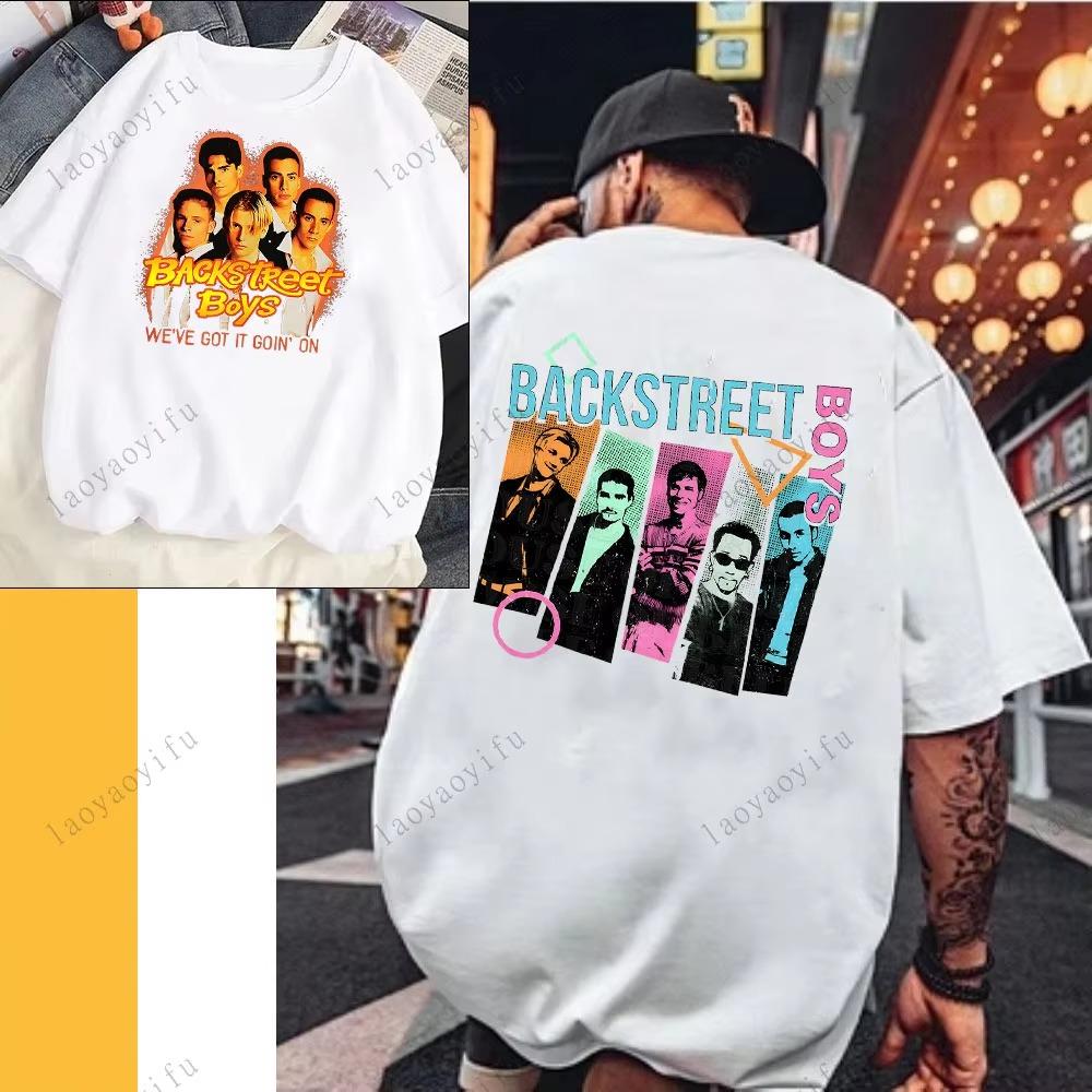 Fashion Backstreet Boys Millennium Tour 2025 Music Unisex  Tops Vintage T Shirt Men Women Trend Y2k Short Sleeve T-shirts