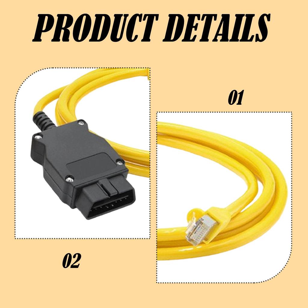 ENET OBD2 Cable 2m Diagnostic Adapter Durable Plastic Metal Accessories for BMW F Series Z Series SUV