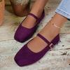 Scarpe Mary Jane Piatte in Stile Francese con Una Singola Fibbia, Punta Quadrata e Design a Taglio Basso, Che Esprimono Un Fascino Retrò