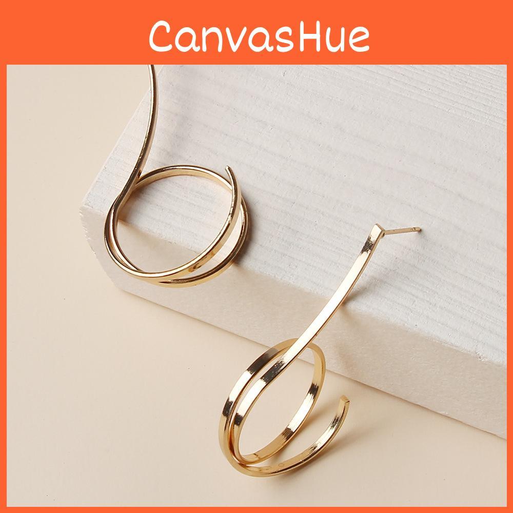 Metal Gold Circle Earrings Women Geometric Jewelry For Special Occasions