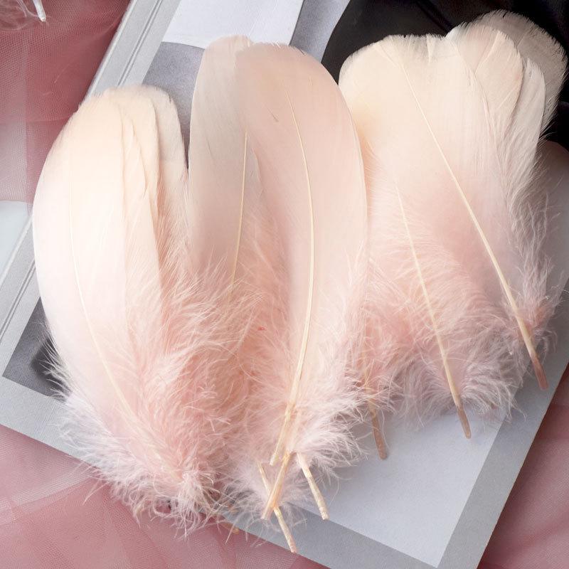 50Pcs Goose Feather Soft Big Floating Diy Sunflower Wall Decoration Dream Catcher Wing Decoration Handmade Material Colored Cat Stick Feather