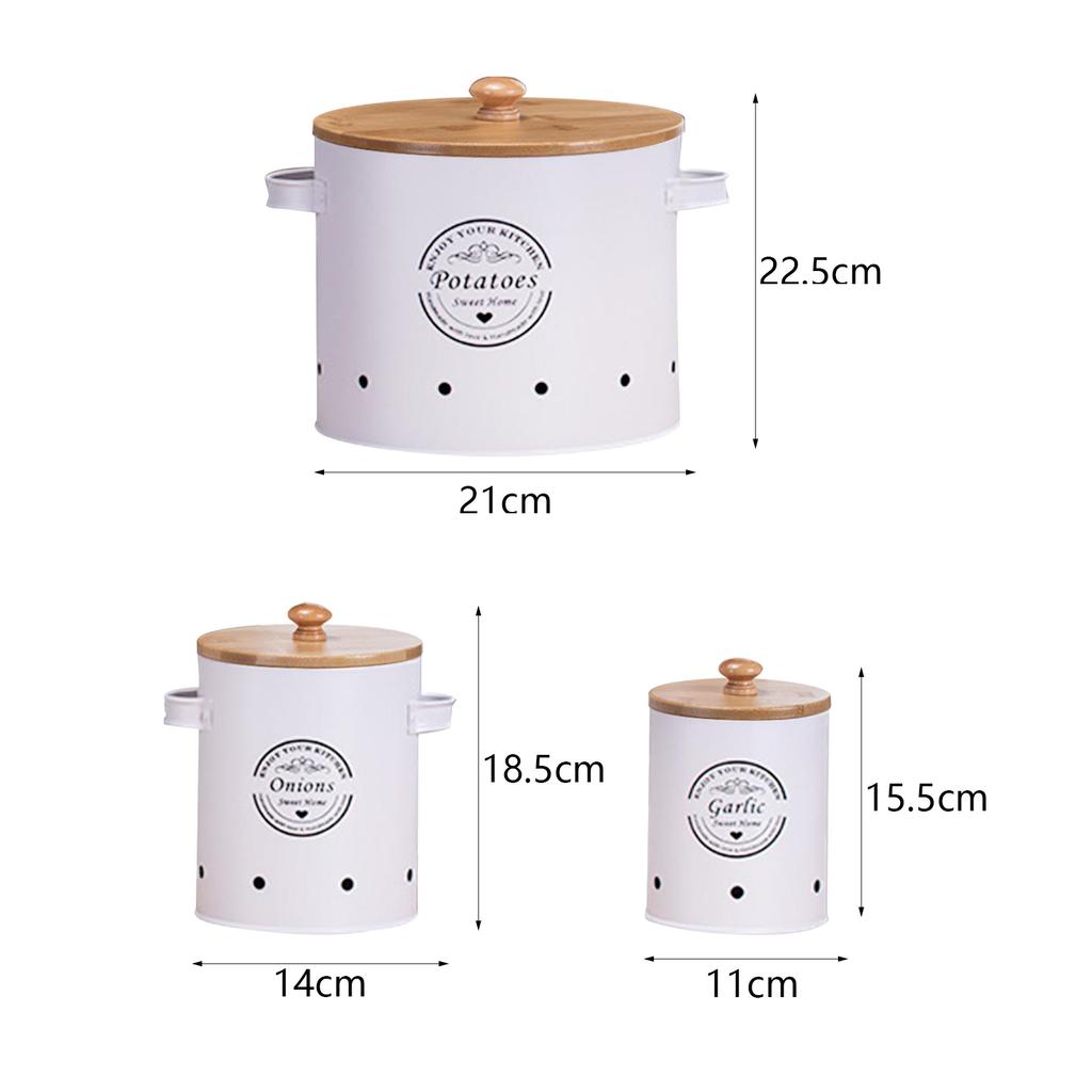 1/3 Pcs Garlic Potato Onion Keeper Fruit Pot/Storage Box Kitchen Storage Canisters Set Food Container Jars Buckets with Lid