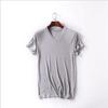 Sommer Modal Kurzarm T-Shirt Herren V-Ausschnitt Bottoming Shirt Große Größe Lose Einfarbig Sport Schlanke Herrenbekleidung