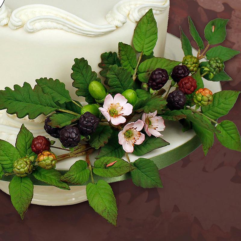 Brombeere & Eichenblätter Silikonform Fondant Kuchenform Kuchen Dekorationswerkzeuge