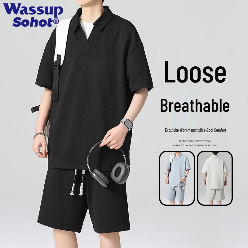 Wassup Sohot Men s Summer Polo Sport Set L