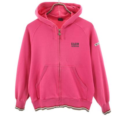 CLUBadidas jaren 70/80 vintage hoodie met rits, gemaakt door Descente, roze, gebruikt, dames