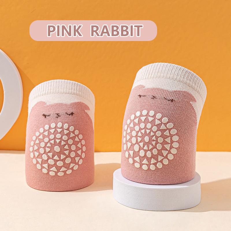 1 Pair Class A Xinjiang Combed Cotton Baby Crawling Knee Pads, Hollow Mesh Anti-Slip Silicone Dot Knee Leg Warmers for Toddler 0-5 Years Four Seasons