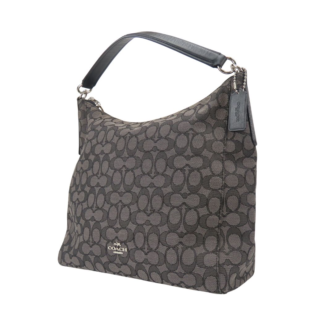 Used COACH Shoulder Bag Signature F55365 canvas/leather gray black