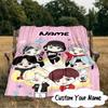 Custom Name Kawaii Stars K-pop Blanket  Ideal Bedding Blanket Perfect for Travel, Camping, Living Rooms, Offices, Sofas, Fan Christmas gift