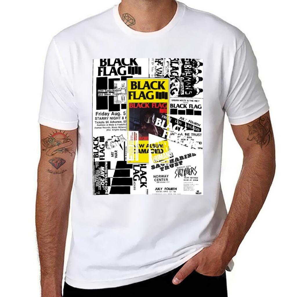 Black Flag Poster Montage Tshirt Unisex T Shirt Designer T Shirts With Prints Tshirt