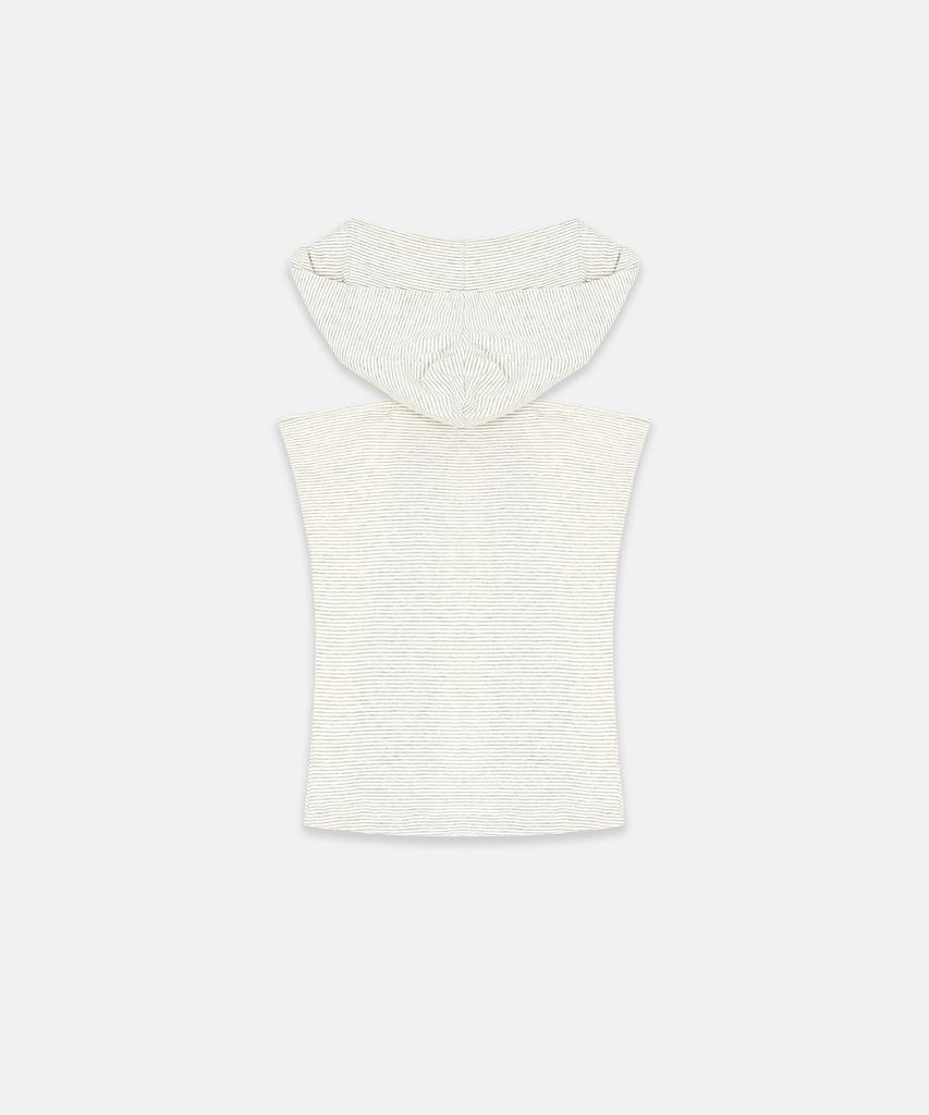 Nash Pinched Hoodie Sleeveless Ivory Stripe