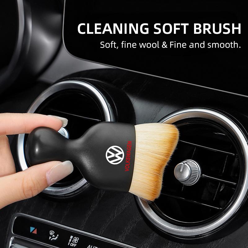 2026 Hot For VW VOLKSWAGEN Car Wash Microfiber Towel + Car Dust Brush Cleaning Brush for Volkswagen VW GOLF Polo TOURAN CADDY PA