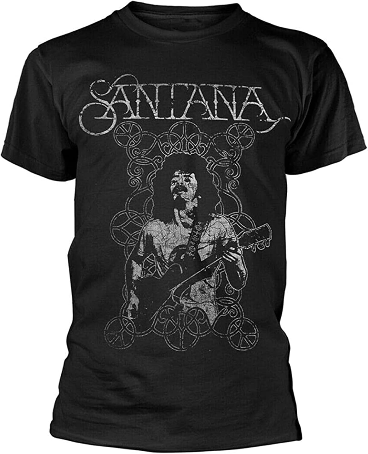 Carlos Santana Guitar Havana Moon Oneness Authorized Men T Shirt Black S