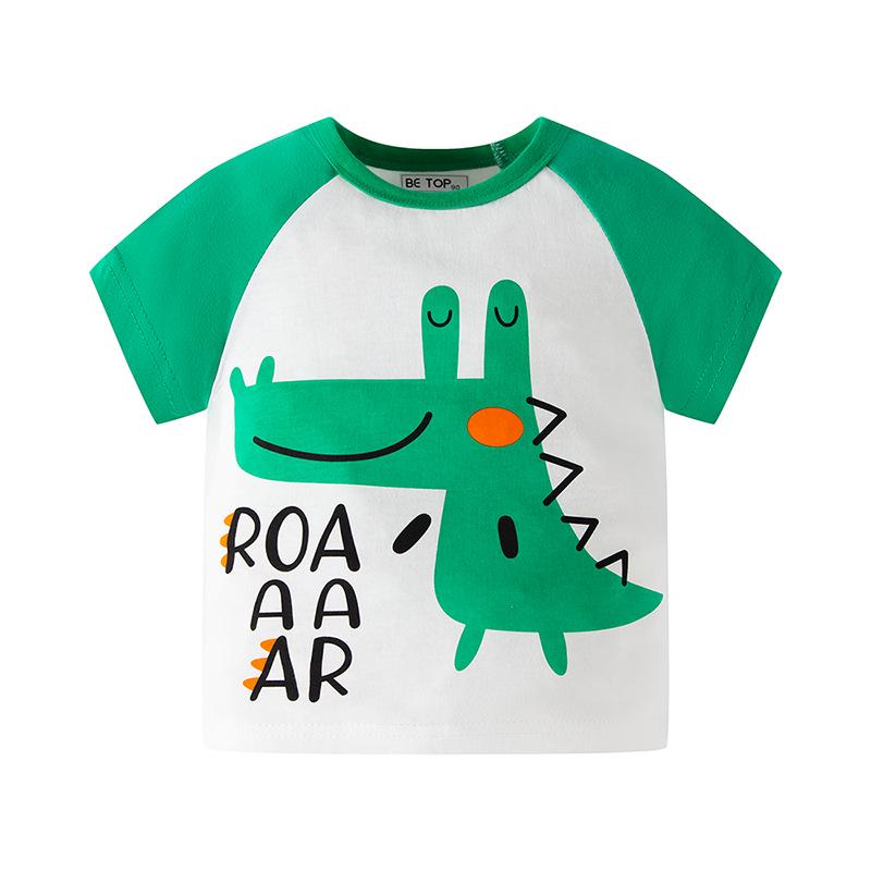 Boys Cartoon Korean-Style Pure Cotton Short-Sleeve T-Shirt 110 cm