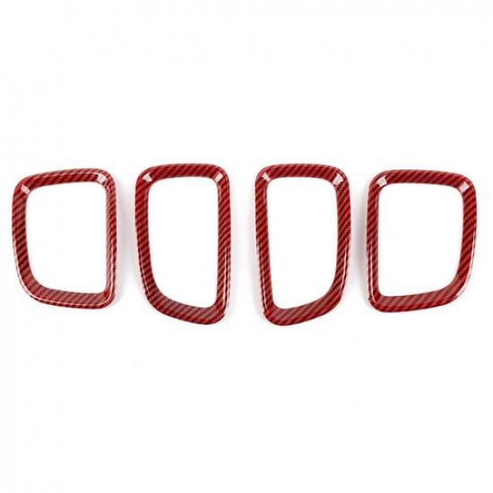 Center Console Air Condition Vent Cover Trim for Dodge Durango 2011+ Red Carbon