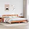 VidaXL Bed Frames and Headboard Wax Brown 200x200 Cm Pine Wood, Bed, Bedroom Furniture, Wooden Bed, Bed 3306878
