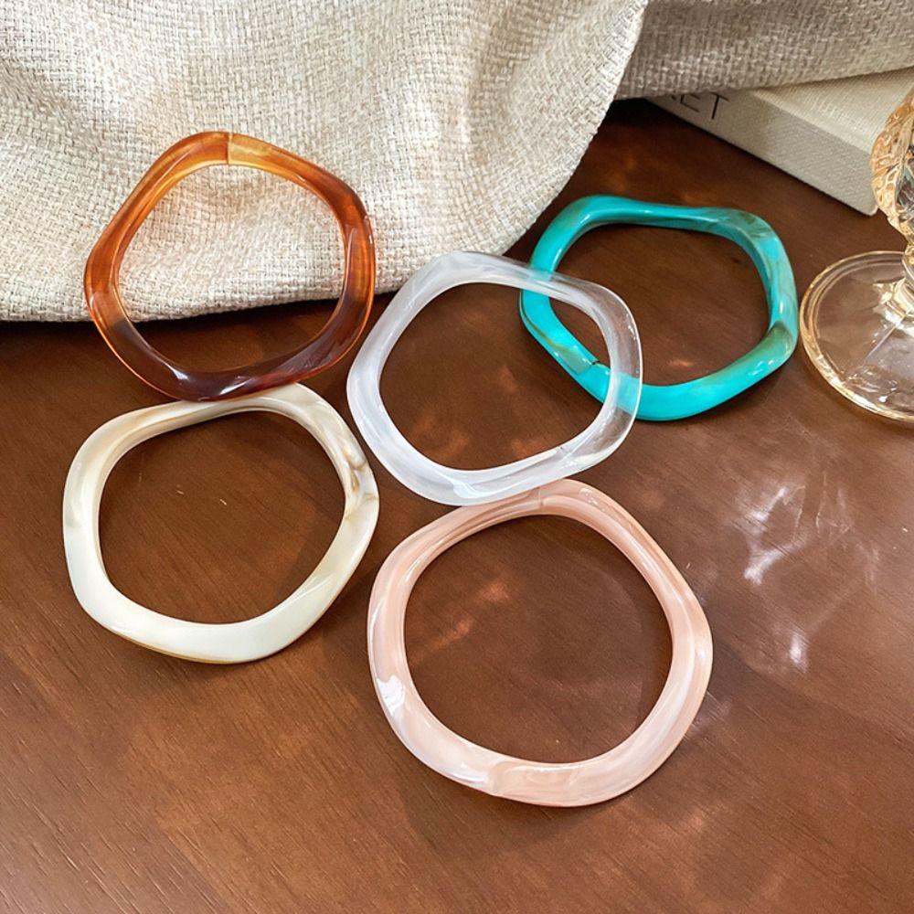 Minority Design Glitter Acrylic Bangle Vintage Geometric Irregular Bangle  Party