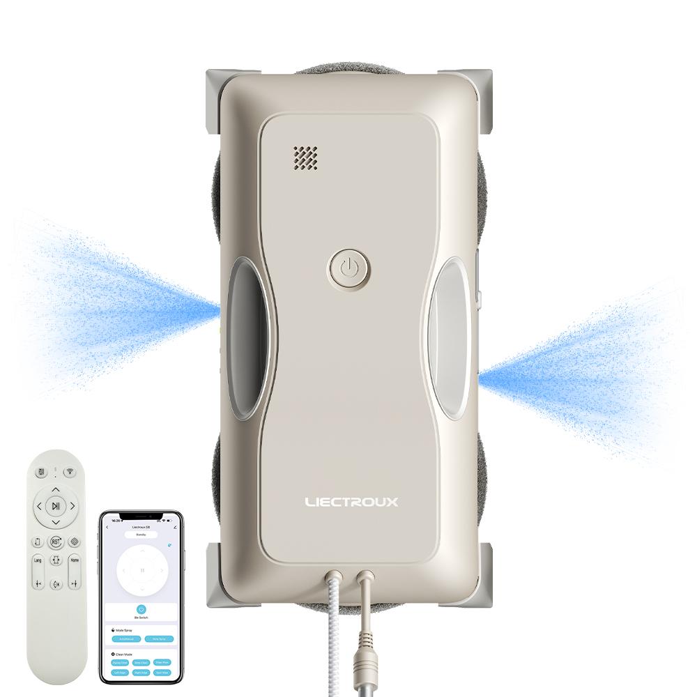 Window Cleaning Robot LIECTROUX G8, High Speed,Double Water Spray,Ultra-thin Window Cleaner, Electric Glass Washer,AI Route