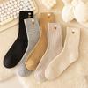 Fleece-Lined Winter Socks Women Warm Thickened Boot Socks Ribbed Casual Thermal Crew Socks for Daily Wear Christmas Gifts