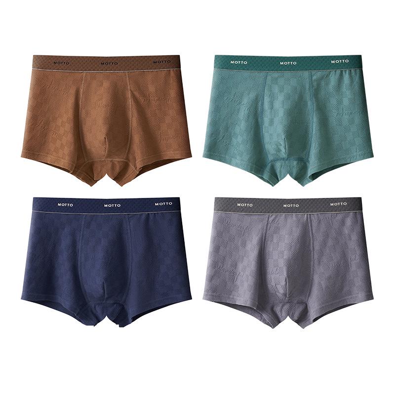 Men's A-Grade Antibacterial Pure Cotton Boxer Briefs, Plus Size, Breathable, Four-Corner Design