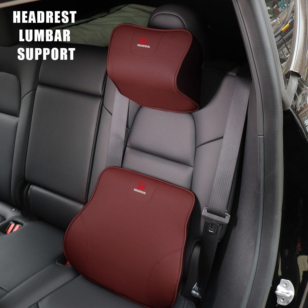 LUP1 Car Seat Back Neck Pillow Waist Support Cushion Pad Headrest For Honda Civic Accord City CRV Jade Fit Odyssey Hybrid Accessories