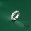 925 Sterling Silver Rings For Women Geometric Fine Jewelry Finger Adjustable Cute Flower Leaf Zirco Ring For Party Birthday Gift