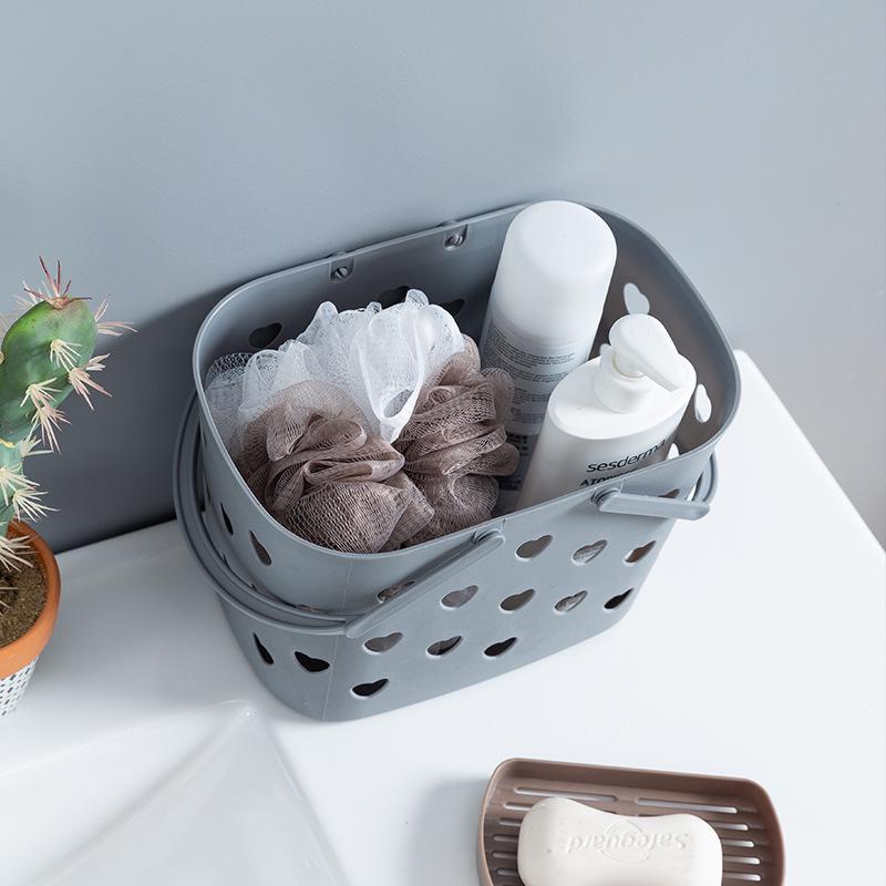 Handheld Heart-Shaped Plastic Laundry Basket for Student Dorms