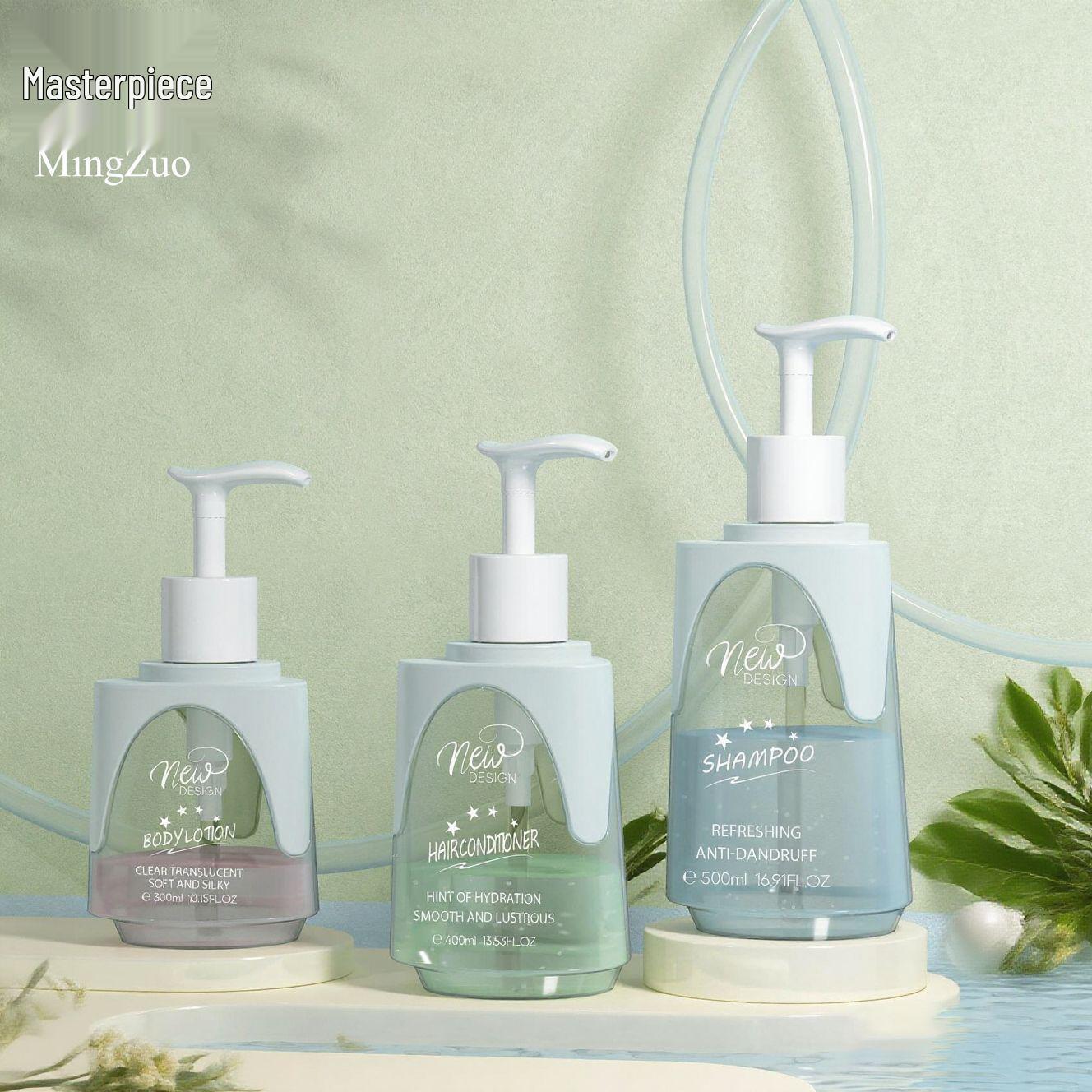 

In-Stock Transparent Round Bottom Bottles: 300/400ml (Shower Gel) & 500ml Press-Top (Shampoo & Lotion) 300ml PET Lotion Bottle