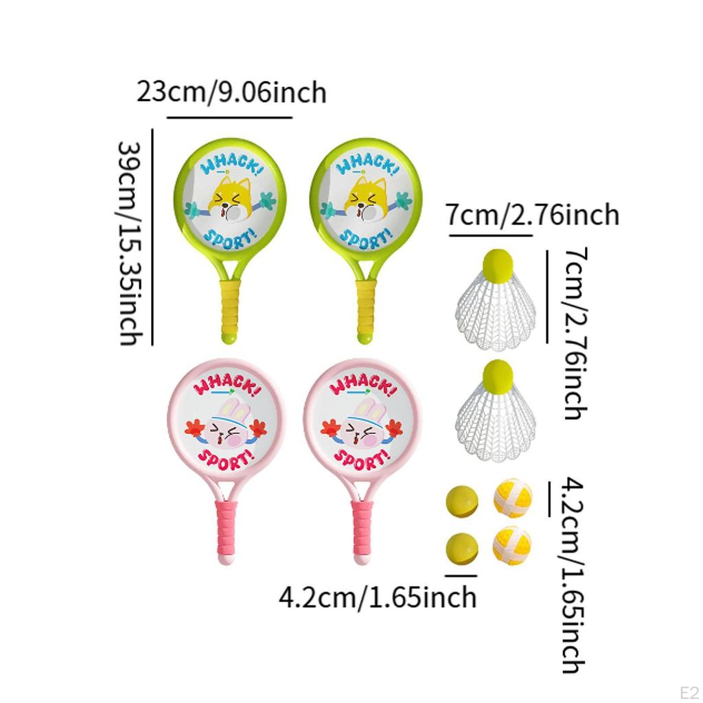 4x Badminton Racket for Children Sports Toy with Ball Shuttlecocks Indoor Outdoor Sport Game