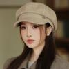 Japanese Casual Versatile Hat for Women In Autumn and Winter British Style Beret Retro Literary Newspaper Beret Showing Face Little Painter Hat
