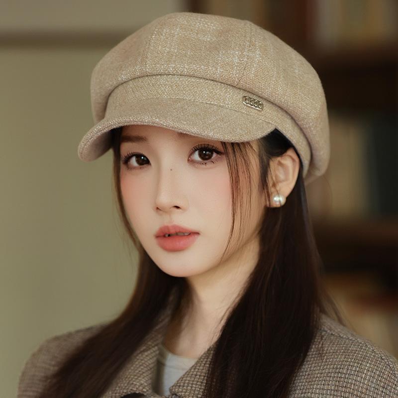 Japanese Casual Versatile Hat for Women In Autumn and Winter British Style Beret Retro Literary Newspaper Beret Showing Face Little Painter Hat
