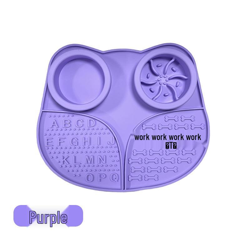 Tigela Alimentadora Lenta com Ventosa Anti-Engasgo - Silicone de Grau Alimentar, Tapete de Alimentação para Animais de Estimação de Fácil Limpeza