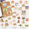 50Pcs/Set Watercolor Wafu Japanese Culture & Art Stickers DIY Fashion Doodle Decals Stickers