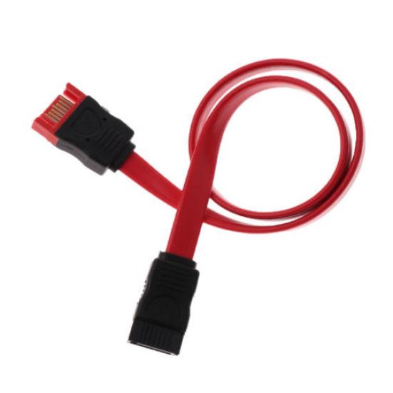 Red SATA 7 Pin Male To SATA 7 Pin Female Extension Cable Cord for HDD Hard Drive
