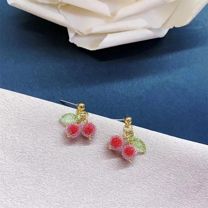 New Sweet Temperament Small Fresh Bamboo White Lily Of The Valley Flower Earrings Elegant And Gentle Asymmetric Earrings