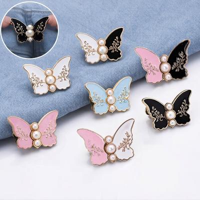 Fashionable Butterfly Shape Jeans Buttons Fixed Adjustable Waist Buckle Waist Tightening Tool Fixed Waist Buckle Scarf Fastening