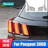 For Peugeot 3008 2016 2017 2018 3008 GT Car Rear Tail Light Lamp Honeycomb 3D Sticker Protector Trim Accessories 6pcs