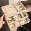 3 Layer Jewelry Organizer Boxes,with Organizer Drawer, Velvet Earring Organizer, Holder Boxes for Stud Earrings, Rings
