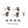 Ukulele 4 String Left and Right Hand Guitar Tuning Peg Keys Guitar Tuners Machine Head - Small White Oval Concave Button
