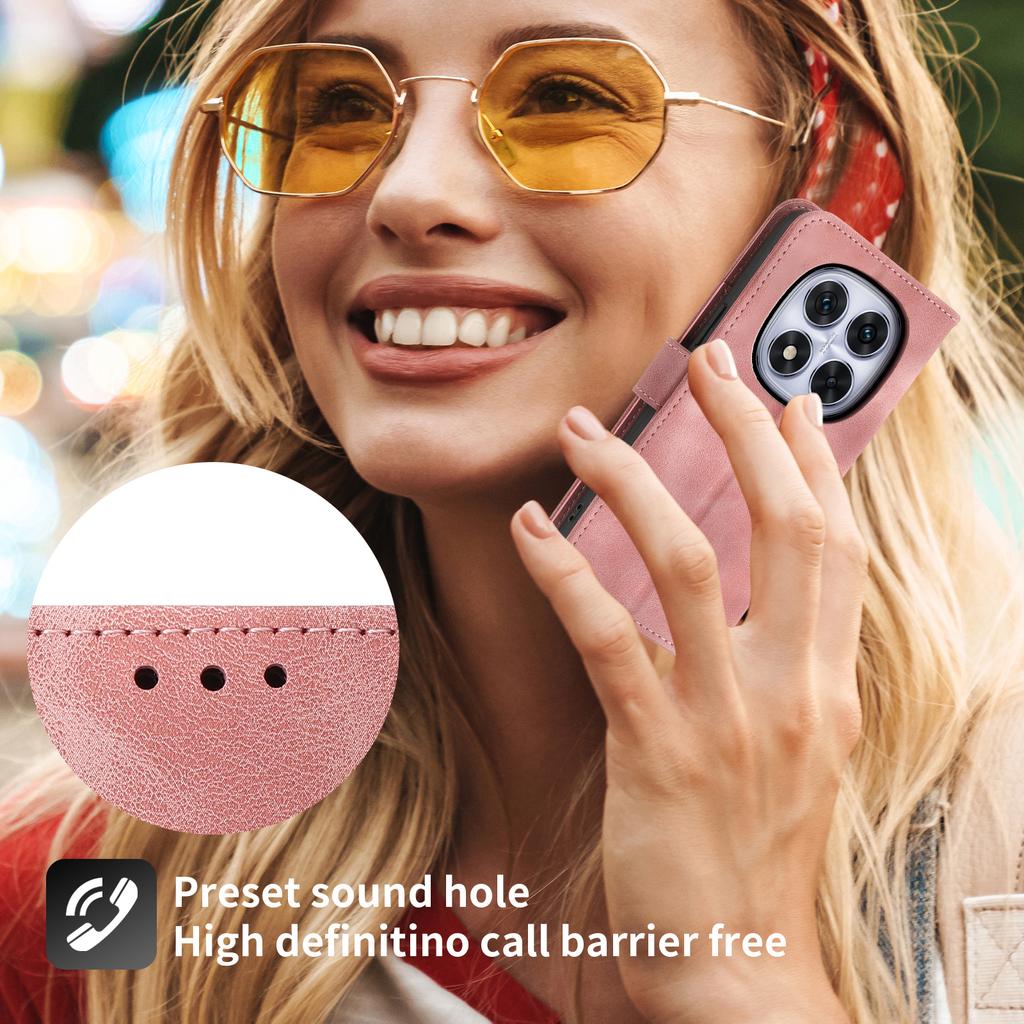 For Xiaomi Poco M8 Pro 5G/Redmi Note 15 Pro+ 5G (Global) Case Flower Pattern PU Leather Wallet Phone Cover with Strap