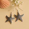 925 Sterling Silver Starfish Drop Earrings Pair