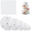 15 Pieces Clear Cake Stacking Dowels with 5 Cake Separator Plates for 4 6 8 10 12 Inch Cakes  for Wedding Cake Construction
