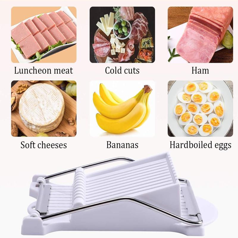Lunch Meat Slicer Luncheon Meat Slicer Multifunctional Stainless Steel Ham Fruit Vegetable Egg Cheese Slicer Kitchen Gadget
